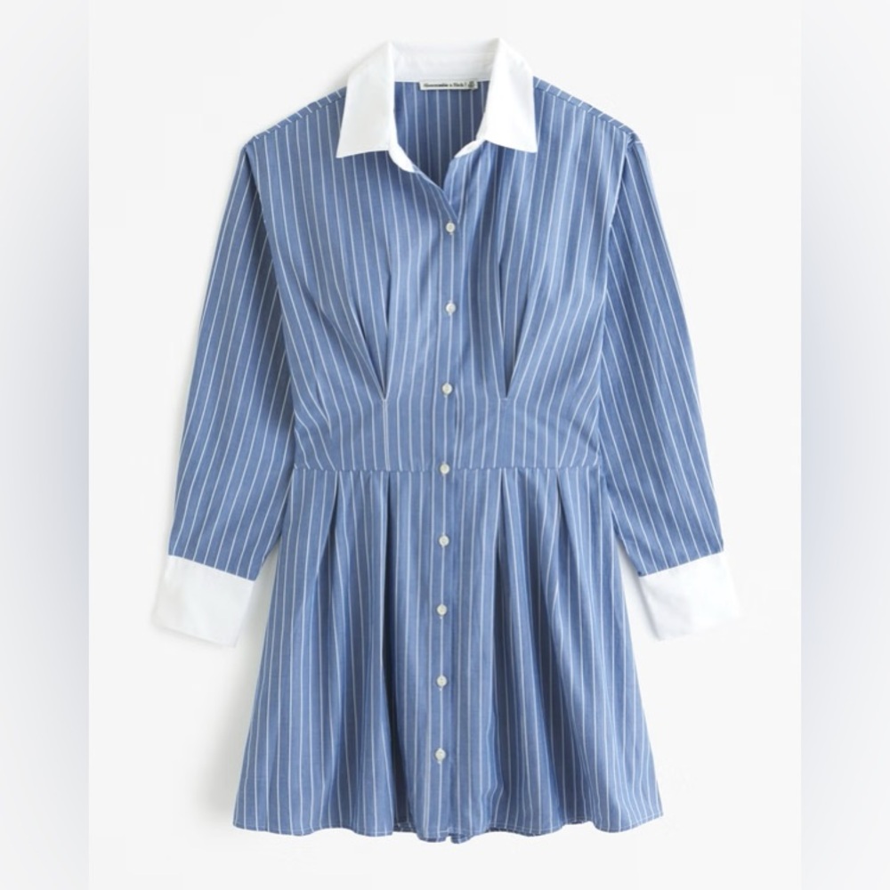NWOT Abercrombie & Fitch Long Sleeve Poplin Shirt Dress Size Large
